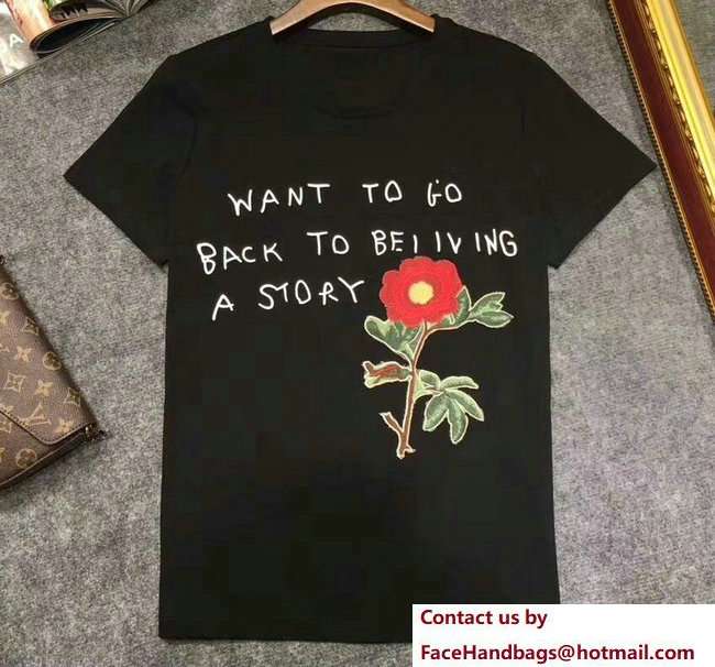 Dolce & Gabbana T-Shirt Flower Black 2018